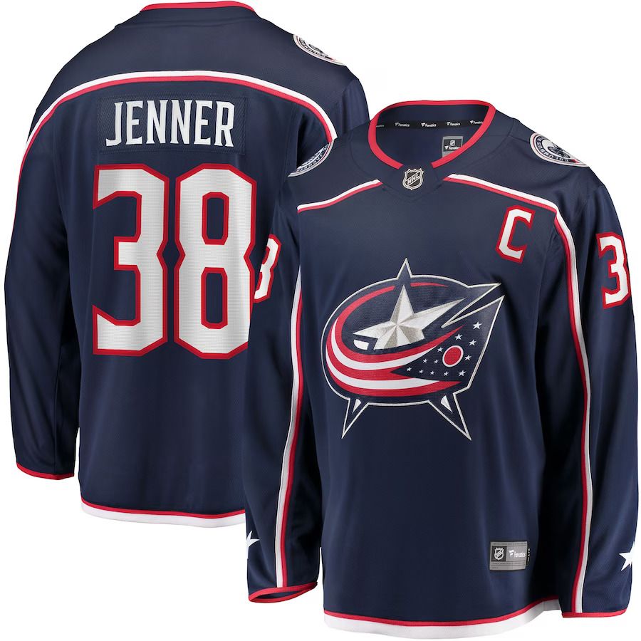Men Columbus Blue Jackets #38 Boone Jenner Navy Home Breakaway Player NHL Jersey
